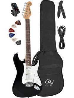 SX Guitars ED1 Bundle Ηλεκτρική Κιθάρα ST Style με SSS Μαγνήτες και Ταστιέρα Rosewood Black