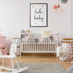 ΠΑΙΔΙΚΗ ΑΦΙΣΑ HELLO BABY 48284 (PVC/PLEXIGLASS ΜΑΥΡΗ ΚΟΡΝΙΖΑ) 50x70cm
