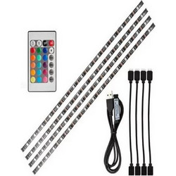 Ταινία LED RGB 4x50cm με Τηλεχειριστήριο SMD5050 USB (5V) USB TV Strip Light