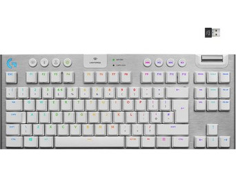 Logitech G915 Lightspeed TKL Ασύρματο Μηχανικό Gaming Πληκτρολόγιο TenKeyLess με GL Tactile Διακόπτες RGB White