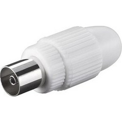 POWERTECH βύσμα κεραίας PAL CAB-V031, θηλυκό, 15.88mm, λευκό, 5τμχ