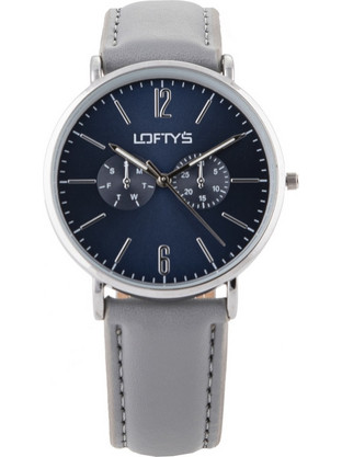 Lofty's Ανδρικό Ρολόι με Γκρι Δερμάτινο Λουράκι Y2019-2