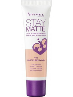 Rimmel Stay Matte Liquid 101 Porcelain Ivory Mousse Foundation 30ml