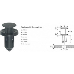 Restagraf 11777 Πλαστικα Περτσίνια Κλιπς Φ10 για NISSAN DACIA RENAULT και UNIVERSAL Σε συσκευασία 10 τεμαχίων