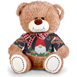 Λούτρινο αρκουδάκι, δώρο Χριστουγέννων Santa claus 33cm, με δυνατότητα προσθήκης ονόματος