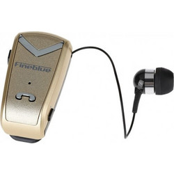 Fineblue F-V2 Ακουστικό Bluetooth In Ear Πέτου Gold