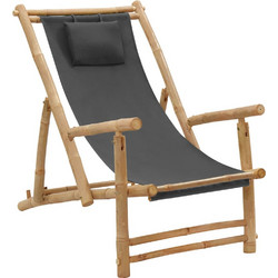 Σεζλόνγκ Bamboo με Μπράτσα & Γκρι Ύφασμα 318595