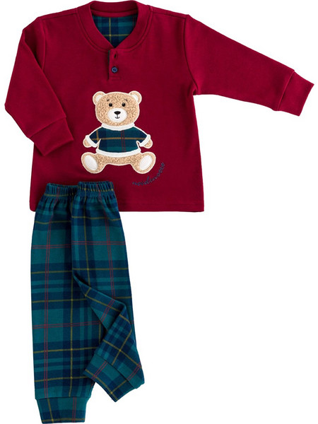 Noidinotte Βρεφική πυτζάμα πολυτελείας Unisex (9Μ-24Μ) -FT584 Μπορντώ