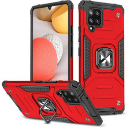 Wozinsky Ring Armor Kickstand Tough Rugged Back Cover Red (Samsung Galaxy A42)