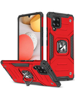 Wozinsky Ring Armor Kickstand Tough Rugged Back Cover Red (Samsung Galaxy A42)