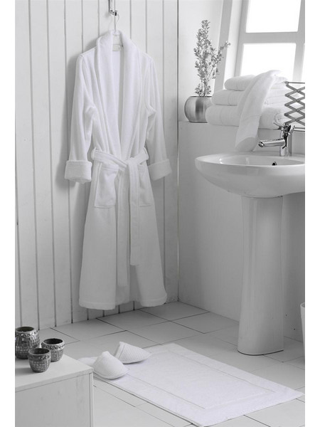Ξενοδοχειακό Μπουρνούζι Πεννιέ με Γιακά 100% Cotton