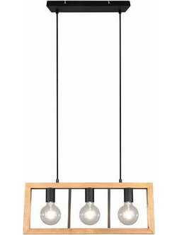 Trio Lighting Agra Μοντέρνο Κρεμαστό Φωτιστικό Τρίφωτο Ράγα με Ντουί E27 Μπεζ 4017807502855