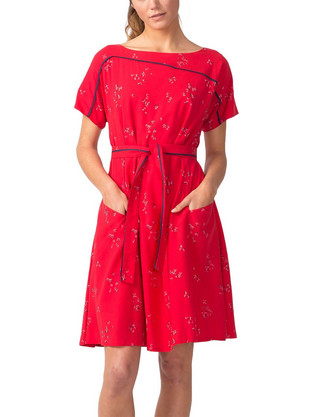 Skunkfunk Igantzi Mini Καλοκαιρινό Καθημερινό Φόρεμα Floral Κόκκινο WDR00776-R5