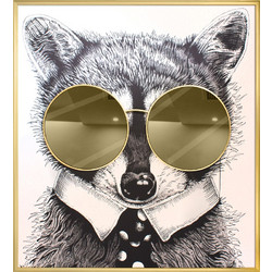 Supergreens Πίνακας Racoon Thug Life με χρυσό καθρέφτη MDF/Καμβάς 118x130 εκ. 4710-5
