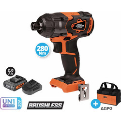 Krausmann U73020-12SB Παλμικό Κατσαβίδι Μπαταρίας Brushless 20V Solo 1x2Ah