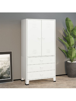 vidaXL Δίφυλλη Ντουλάπα Ρούχων Λευκή 90x50x180cm 339614