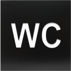 Σήμανση Αυτοκόλλητη Τετράγωνη Inox WC 12x12 εκ. Μαύρο Ματ 515-1 Grekon