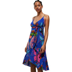 Desigual Midi Καλοκαιρινό Καθημερινό Φόρεμα Royal Blue 22SWMW11-5036