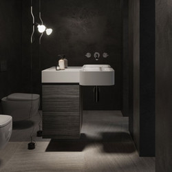 Rak Ceramics Petit Κρεμαστός Νιπτήρας Μπάνιου Τετράγωνος 76,5x36cm Λευκός 37700
