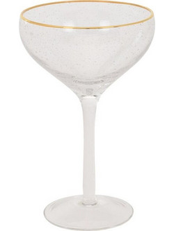 Koopman Ποτήρι Martini Γυάλινο Χρυσή Ρίγα