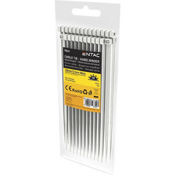 Entac Δεματικά 100x2.5mm Λευκά 50τμχ (ECT-2.5-100-W)