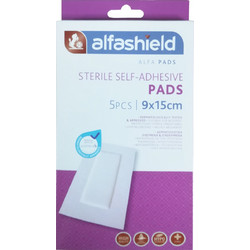 Alfashield Alfa Pads Αποστειρωμένα Αυτοκόλλητα Επιθέματα 9x15cm 5τμχ