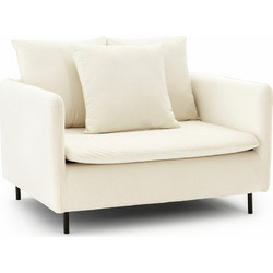 La Redoute Πολυθρόνα Βελούδινη Λευκή Ivete 3614853634892