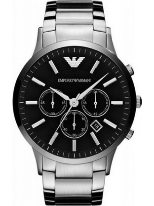 Emporio Armani Ανδρικό Ρολόι Χρονογράφος με Ασημί Μεταλλικό Μπρασελέ AR2460