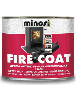 Minos Fire Coat Χρώμα Θερμοκρασίας Μαύρο 0.2lt