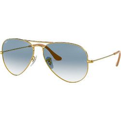 Ray-Ban RB3025 001/3F Γυαλιά Ηλίου Aviator Μεταλλικά Χρυσά με Μπλε Degradee Φακό