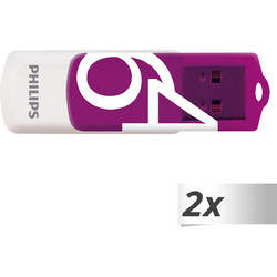 Philips Vivid Edition 64GB USB Stick 2.0 2-Pack με USB-A