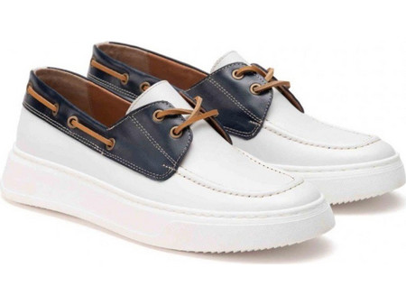 BOAT SHOES RAYMONT-ΛΕΥΚΟ-ΜΠΛΕ