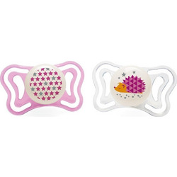 Chicco PhysioForma Light Ανατομικές Ορθοδοντικές Πιπίλες Σιλικόνης Νυκτός 16-36m Σκαντζόχοιρος Ροζ 2τμχ