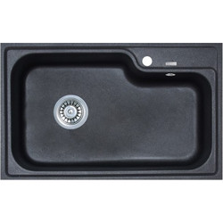 Ravenna Master Granite 75 Ένθετος Νεροχύτης Γρανίτη Black Pearl 75x46cm