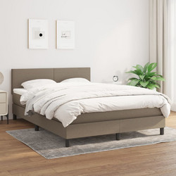 vidaXL Κρεβάτι Boxspring με Στρώμα Taupe 140x190cm 3139893