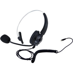 Ακουστικά κεφαλής Noozy Μαύρο - Ασημί RJ9 με Μικρόφωνο για Σταθερά Τηλέφωνα