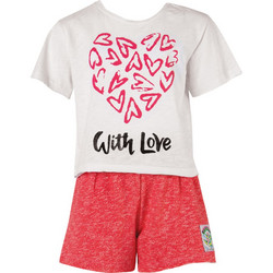Πρωτότυπο Εφηβικό Σετ με Top Μπλούζακι και Shorts -Λευκό- 2603