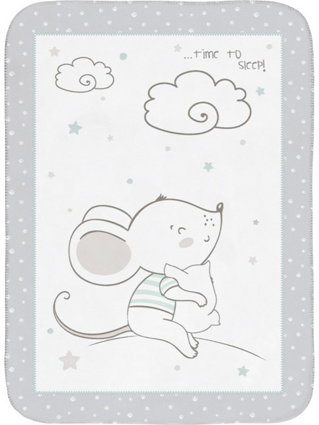 KikkaBoo Joyful Mice Κουβέρτα Κούνιας Βελουτέ 110x140 Γκρι