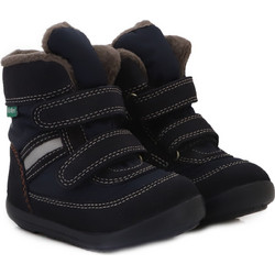 Kickers Kimbak Παιδικά Μποτάκια Navy Μπλε Suede με Σκρατς και Γούνα 878580-10-10