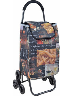 Καρότσι Λαικής Μεταλλικό Με 2 Τριπλές Ρόδες Και Σχέδιο PIZZA PASTA 44x33x99υψ 821716 Αnkor