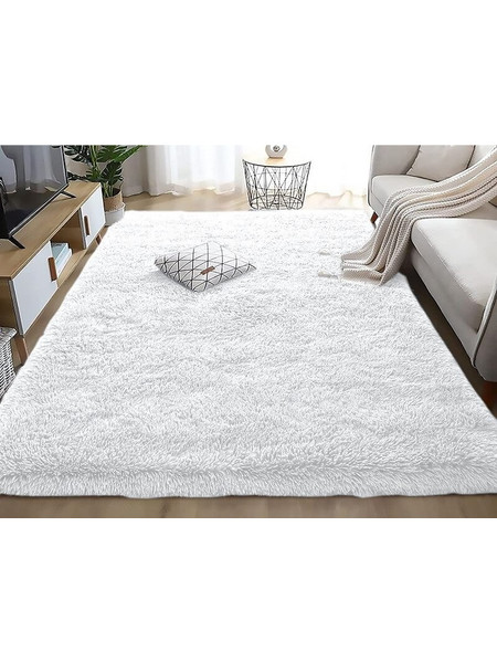 Γαρύφαλλο Fluffie Χαλί Ορθογώνιο Shaggy 80x140cm Λευκό