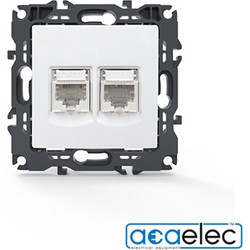 Aca PRIME Πρίζα Τηλεφώνου 1xRJ11, CAT3 και Δικτύου 1xRJ45 CAT6 UTP IP20 - 1000113401