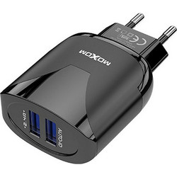 Moxom MX-HC30 Φορτιστής με Καλώδιο Lightning με 2 Θύρες USB-A Black