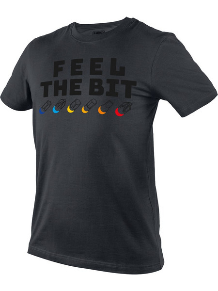 NEO TOOLS T-Shirt Feel the Bit σκούρο γκρι 81-641