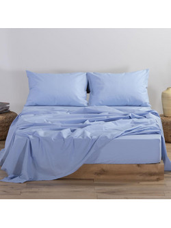 Nef-Nef Σεντόνι Υπέρδιπλο Βαμβακερό 240x270 Basic 564 Light Blue