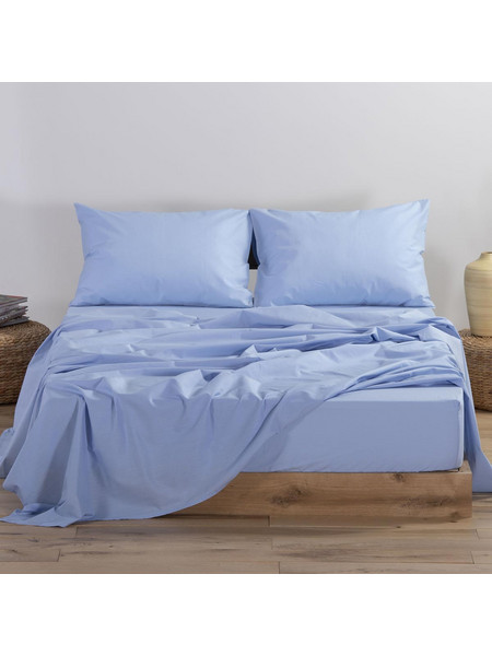 Nef-Nef Σεντόνι Υπέρδιπλο Βαμβακερό 240x270 Basic 564 Light Blue