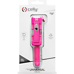 Universal Celly Mini Selfie Telescopic Stick Plug & Play 70cm - Pink