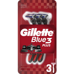 Gillette Blue 3 Plus Red Blister Ξυραφάκι μιας Χρήσης με 3 Λεπίδες & Λιπαντική Ταινία 3τμχ