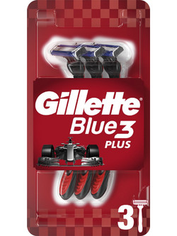Gillette Blue 3 Plus Red Blister Ξυραφάκι μιας Χρήσης με 3 Λεπίδες & Λιπαντική Ταινία 3τμχ