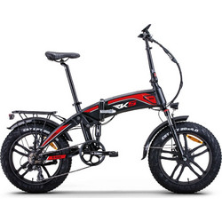 RKS RD8 Σπαστό Ηλεκτρικό Ποδήλατο Πόλης 20" 250W με 8 Ταχύτητες και Δισκόφρενα Μαύρο Κόκκινο